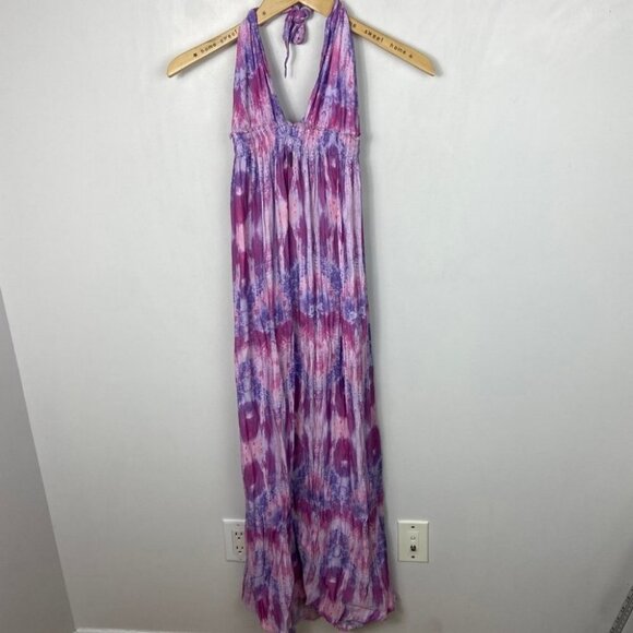 LoveShackFancy Tie Dye Maxi Dress Pink Purple Halter Size 2 Jellyfish Bohemian - Picture 11 of 12